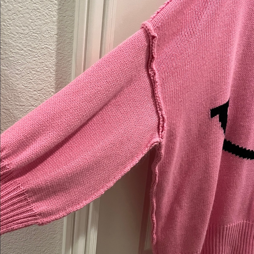 Dressed in LALA Pink Smiley Face Sweater - Picture 6 of 8